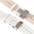Kakapi for Apple Watch 38mm Crocodile Texture Double Buckle Genuine Leather Watch Band with Connector(White) - 6