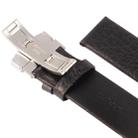 Kakapi for Apple Watch 42mm Buffalo Hide Double Buckle Genuine Leather Watch Band with Connector(Black) - 8