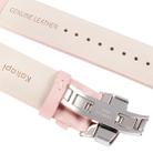 Kakapi for Apple Watch 38mm Subtle Texture Double Buckle Genuine Leather Watch Band with Connector(Pink) - 7