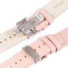 Kakapi for Apple Watch 38mm Subtle Texture Double Buckle Genuine Leather Watch Band with Connector(Pink) - 8
