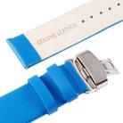 Kakapi for Apple Watch 38mm Subtle Texture Double Buckle Genuine Leather Watch Band with Connector(Blue) - 6
