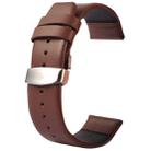 Kakapi for Apple Watch 42mm Subtle Texture Double Buckle Genuine Leather Watch Band, Only Used in Conjunction with Connectors (S-AW-3293)(Coffee) - 1