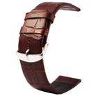 Kakapi for Apple Watch 38mm Crocodile Texture Classic Buckle Genuine Leather Watch Band, Only Used in Conjunction with Connectors (S-AW-3291)(Coffee) - 1