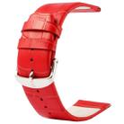 Kakapi for Apple Watch 38mm Crocodile Texture Classic Buckle Genuine Leather Watchband, Only Used in Conjunction with Connectors (S-AW-3291)(Red) - 1
