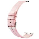 Kakapi for Apple Watch 38mm Crocodile Texture Classic Buckle Genuine Leather Watch Band with Connector(Pink) - 1