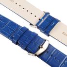 Kakapi for Apple Watch 38mm Crocodile Texture Classic Buckle Genuine Leather Watchband with Connector(Blue) - 7