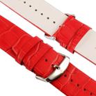 Kakapi for Apple Watch 38mm Crocodile Texture Classic Buckle Genuine Leather Watchband with Connector(Red) - 7