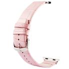 Kakapi for Apple Watch 42mm Crocodile Texture Classic Buckle Genuine Leather Watchband with Connector(Pink) - 1