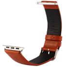 Kakapi for Apple Watch 38mm Subtle Texture Classic Buckle Genuine Leather Watch Band with Connector(Brown) - 3
