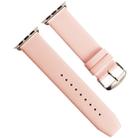 Kakapi for Apple Watch 42mm Subtle Texture Classic Buckle Genuine Leather Watch Band with Connector(Pink) - 4