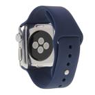 For Apple Watch Sport 38mm High-performance Longer Silicone Sport Watch Band with Pin-and-tuck Closure(Dark Blue) - 1