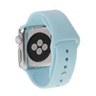For Apple Watch Sport 38mm High-performance Longer Silicone Sport Watch Band with Pin-and-tuck Closure(Baby Blue) - 1