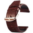 Kakapi for Apple Watch 38mm Crocodile Texture Brushed Buckle Genuine Leather Watch Band, Only Used in Conjunction with Connectors (S-AW-3291)(Coffee) - 1