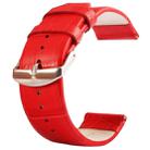 Kakapi for Apple Watch 38mm Crocodile Texture Brushed Buckle Genuine Leather Watchband, Only Used in Conjunction with Connectors (S-AW-3291)(Red) - 1