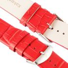Kakapi for Apple Watch 38mm Crocodile Texture Brushed Buckle Genuine Leather Watchband, Only Used in Conjunction with Connectors (S-AW-3291)(Red) - 7