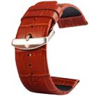 Kakapi for Apple Watch 38mm Crocodile Texture Brushed Buckle Genuine Leather Watch Band, Only Used in Conjunction with Connectors (S-AW-3291)(Brown) - 1