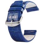 Kakapi for Apple Watch 42mm Crocodile Texture Brushed Buckle Genuine Leather Watchband, Only Used in Conjunction with Connectors (S-AW-3293)(Blue) - 1