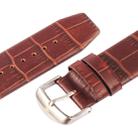 Kakapi for Apple Watch 38mm Crocodile Texture Brushed Buckle Genuine Leather Watch Band with Connector(Coffee) - 6