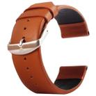 Kakapi for Apple Watch 38mm Subtle Texture Brushed Buckle Genuine Leather Watch Band, Only Used in Conjunction with Connectors (S-AW-3291)(Brown) - 1