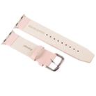 Kakapi for Apple Watch 42mm Subtle Texture Brushed Buckle Genuine Leather Watch Band with Connector(Pink) - 5