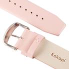 Kakapi for Apple Watch 42mm Subtle Texture Brushed Buckle Genuine Leather Watch Band with Connector(Pink) - 7