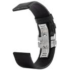 Kakapi for Apple Watch 42mm Crocodile Texture Double Buckle Genuine Leather Watch Band, Only Used in Conjunction with Connectors (S-AW-3293)(Black) - 3
