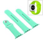 For Apple Watch Series 9&8&7 41mm / SE 3&SE 2&6&SE&5&4 40mm / 3&2&1 38mm 3 in 1 Rubber Watch Band with Pin Buckle(Leave Fragrant Green) - 1