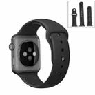 For Apple Watch Series 9&8&7 41mm / SE 3&SE 2&6&SE&5&4 40mm / 3&2&1 38mm 3 in 1 Rubber Watch Band with Pin Buckle(Black) - 1