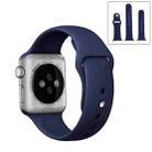 For Apple Watch Series 9&8&7 41mm / SE 3&SE 2&6&SE&5&4 40mm / 3&2&1 38mm 3 in 1 Rubber Watch Band with Pin Buckle(Dark Blue) - 1