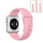 For Apple Watch Series 9&8&7 41mm / SE 3&SE 2&6&SE&5&4 40mm / 3&2&1 38mm 3 in 1 Rubber Watch Band with Pin Buckle(Pink) - 1