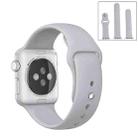 For Apple Watch Series 10 42mm / 9&8&7 41mm / SE 3&SE 2&6&SE&5&4 40mm / 3&2&1 38mm 3 in 1 Rubber Watch Band with Pin Buckle(Silver) - 1