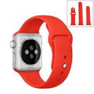 For Apple Watch Ultra 49mm & Watch Ultra 2 49mm / Series 9&8&7 45mm / SE 3&SE 2&6&SE&5&4 44mm / 3&2&1 42mm 3 in 1 Rubber Watch Band with Pin Buckle(Red) - 1