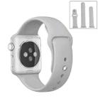 For Apple Watch Ultra 49mm & Watch Ultra 2 49mm / Series 9&8&7 45mm / SE 3&SE 2&6&SE&5&4 44mm / 3&2&1 42mm 3 in 1 Rubber Watch Band with Pin Buckle(Silver) - 1