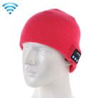 Knitted Bluetooth Headset Warm Winter Hat with Mic for Boy & Girl & Adults(Magenta) - 1