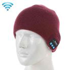 Knitted Bluetooth Headset Warm Winter Hat with Mic for Boy & Girl & Adults (Wine Red) - 1
