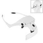 5 Lens 1.0X-3.5X Loupe Glasses Bracket Headband Magnifier with 2 LED Lights Eye Magnification Goggles Magnifying Tool(White) - 1