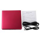 USB 3.0 Aluminum Alloy Portable DVD / CD Rewritable Blu-ray Drive for 12.7mm SATA ODD / HDD, Plug and Play(Red) - 6