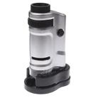 20X - 40X Magnification Zoom Lens Pocket Microscope with LED Light(Silver) - 1