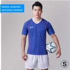 Football/Soccer Team Short Sports Suit, Blue + White (Size: S) - 1