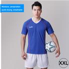 Football/Soccer Team Short Sports Suit, Blue + White (Size: XXL) - 1