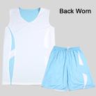 Simple Two-sided Wear Breathable Basketball Sportswear (T-shirt + Short) Suit, White, (Size: M) - 5