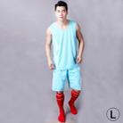Simple Two-sided Wear Breathable Basketball Sportswear (T-shirt + Short) Suit, Baby Blue, (Size: L) - 1