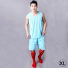 Simple Two-sided Wear Breathable Basketball Sportswear (T-shirt + Short) Suit, Baby Blue, (Size: XL) - 1