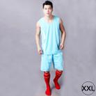 Simple Two-sided Wear Breathable Basketball Sportswear (T-shirt + Short) Suit, Baby Blue, (Size: XXL) - 1