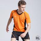 Football / Soccer Team Short Sports (T-shirt + Short) Suit, Orange + Black (Size: XL) - 1