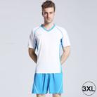 Football / Soccer Team Short Sports (T-shirt + Short) Suit, White + Sky Blue (Size: XXXL) - 1