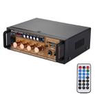 AK-698E HiFi Stereo Audio Power Amplifier 20W + 20W Digital Player with Remote Control, Support FM / SD / MP3 Player / USB, AC 220V / DC 12V(Black) - 1