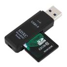 2 in 1 USB 3.0 Card Reader, Super Speed 5Gbps, Support SD Card / TF Card(Black) - 1