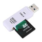 2 in 1 USB 3.0 Card Reader, Super Speed 5Gbps, Support SD Card / TF Card(White) - 1