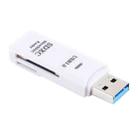 2 in 1 USB 3.0 Card Reader, Super Speed 5Gbps, Support SD Card / TF Card(White) - 2